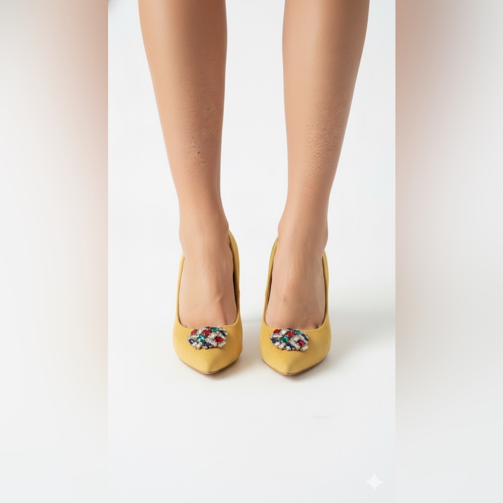 Mustard Yellow Suede Heels